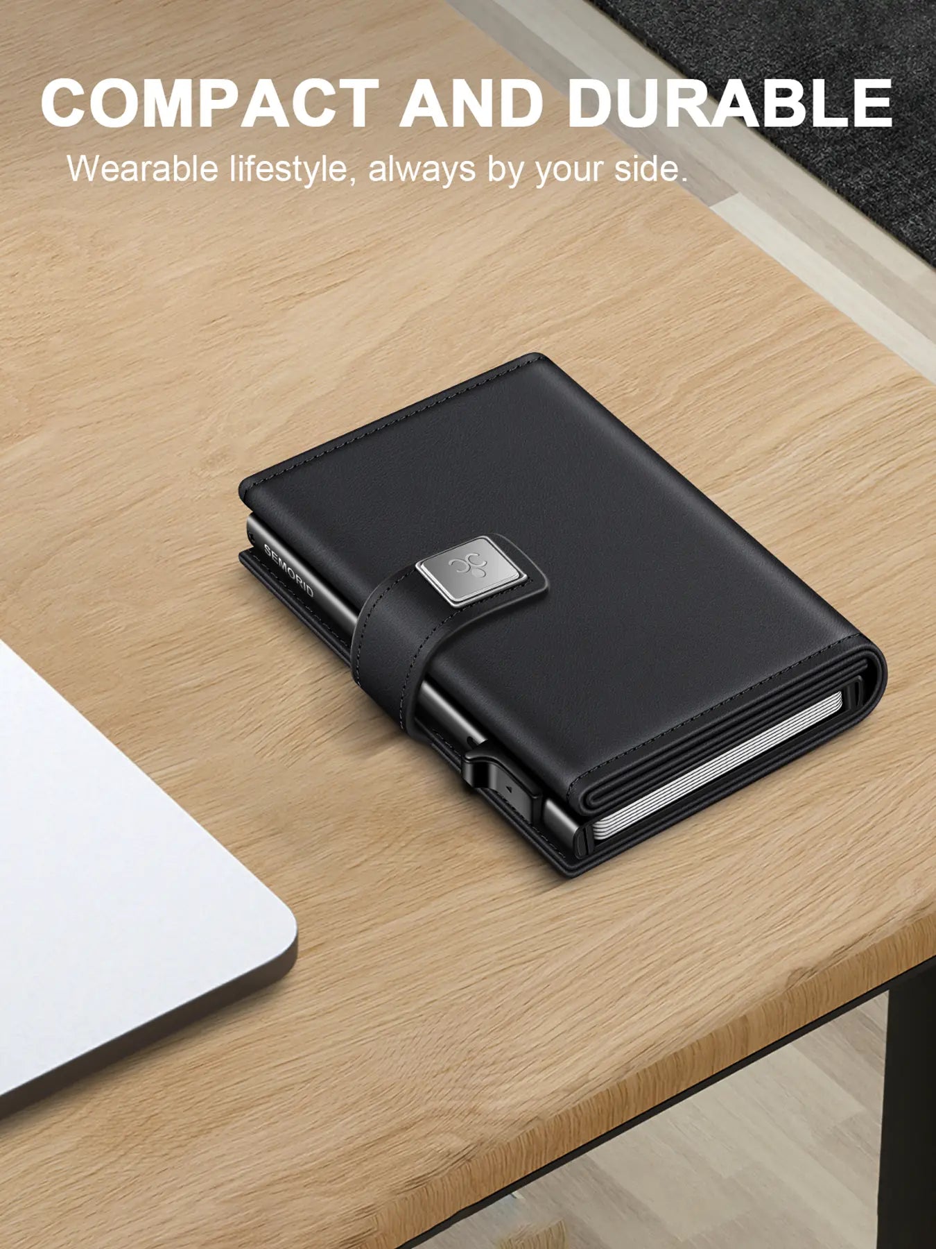 Men'S Ultra-Thin RFID Blocking Rfid Theft Proof Aluminum Alloy Wallet, Minimalist Business Design with Pop-Out Card Slots, ID Window and Cash Compartment, RFID Card Holder, Credit Card Holder, Ideal Christmas Gift for Dad or Boyfriend